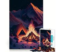 Puzzle 1000 pièces Le feu de Camp au Bord du lac pour Adolescents, idéal pour améliorer la mémoire, Loisirs à la Maison, Bords précis, Cadeau raffiné 50x75cm