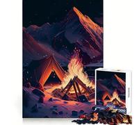 Puzzle 1000 pièces Le feu de Camp au Bord du lac pour Adolescents, idéal pour améliorer la mémoire, Loisirs à la Maison, Bords précis, Cadeau raffiné 50x75cm