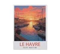 Puzzle 1000 Pièces,Le Havre Seine-Maritime,3D Adultes Papier Jouets Éducatifs Meilleur Cadeau d'anniversaire Garçons Filles(50x70cm)-GN54