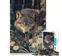 Puzzle 1000 pièces Le Loup dans Les Bois Un Jeu de réflexion Amusant,sans Espace,avec Un Assemblage Parfait pour Les réunions de Famille (50x75cm)