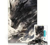 Puzzle 1000 pièces Le Loup de l'ombre pour Adolescents, idéal pour développer la mémoire, se détendre et Offrir Un Joli Cadeau 38x52cm
