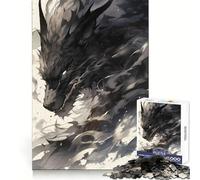 Puzzle 1000 pièces Le Loup de l'ombre pour Adolescents, idéal pour développer la mémoire, se détendre et Offrir Un Joli Cadeau 38x52cm