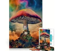 Puzzle 1000 pièces Le Monde des Champignons hallucinogènes Jeu cognitif Amusant,Structure à emboîter précise,activité de Partage et de complicité pour Les Proches (50x75cm)