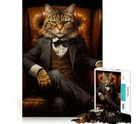 Puzzle 1000 pièces Le Patron Veut Te Voir Chat,Jeu Parfait sur Les Bords,Jouet d'entraînement cérébral,Jeu Lent et Amusant,Cadeau de décoration d'anniversaire (38x52cm)