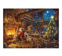 Schmidt Spiele- Thomas Kinkade Puzzle 1000 pièces Le Père Noël et Son Lutin Édition limitée, 59494, coloré, 69,3x49,3cm