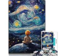 Puzzle 1000 pièces Le Petit Prince du Ciel Nocturne pour Ados et Adultes, Jeux éducatifs et Anti-Stress, avec Père Noël 38x26cm