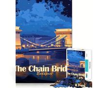 Puzzle 1000 pièces Le Pont des Chaînes Budapest Illustration Découpe Premium Jeu de Jeu et d'Éveil, Jouet de Détente et de Bien-être, Cadeau d'anniversaire Amusant (38x26cm)