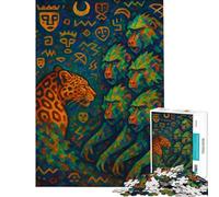 Puzzle 1000 pièces Le Procès du Léopard Peinture Abstraite Puzzle pour Adultes Jeu de détente Analyse et logique idéal comme Cadeau pour Toute la Famille (Taille 50x75cm)