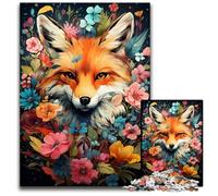 Puzzle 1000 pièces Le psychédélisme coloré de Flower Fox Puzzles impossibles pour Adultes Défi cérébral Cadeau Parfait pour Les Adolescents et décoration intérieure 1000 pièces (75x50cm)