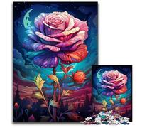 Puzzle 1000 pièces « Le psychédélisme coloré des Roses cosmiques » pour Adultes. Puzzles pour Adultes. Cadeau de Vacances idéal pour Noël Halloween Pâques Nouvel an. 1000 pièces (38x26cm).
