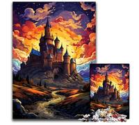Puzzle 1000 pièces Le psychédélisme coloré du château de Carcassonne Puzzles pour Adultes Relax & Challenge Art de décoration intérieure colorée pour Les Amis 1000 PCS (38x26cm)
