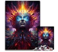 Puzzle 1000 pièces : Le psychédélisme coloré du Dieu de l'univers. Puzzle Impossible pour Adultes. Défi cérébral. Cadeau Parfait pour Les Adolescents et décoration intérieure. 1000 pièces (75x50cm).