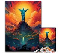 Puzzle 1000 pièces Le psychédélisme du Christ Sauveur Puzzle Stimulant décoration idéale pour la Maison ou Le Bureau Cadeau de Noël idéal 1000 pièces (75x50cm)