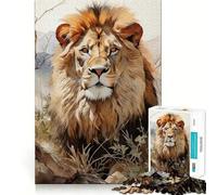 Puzzle 1000 pièces Le Regard du Lion pour Adultes, Jeu de logique mentale, Divertissement paisible, découpe Ferme, Cadeau précieux 50x75cm