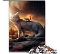 Puzzle 1000 pièces Le Renard et l'Écureuil en Bois, Jeu interactif Familial, Casse-tête, Jouet éducatif 1000 pièces(50x75cm)
