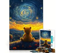 Puzzle 1000 pièces Le rêve étoilé de l'ours en Peluche pour Adultes, Jeu Intelligent, découpe précise, Joli Cadeau 50x75cm