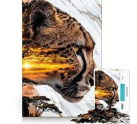 Puzzle 1000 pièces Le rôdeur céleste de la Savane Jeu de Construction Fin et Intelligent Activité relaxante Cadeau de Noël Amusant (38x26cm)