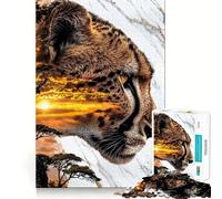Puzzle 1000 pièces Le rôdeur céleste de la Savane Jeu de réflexion Amusant et Facile à Assembler,idéal pour Les Moments de détente et Les fêtes de Fin d'année (50x75cm)
