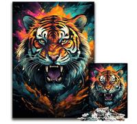 Puzzle 1000 pièces Le Roi des Bêtes coloré et psychédélique pour Adultes activités Amusantes à la Maison Cadeau d'anniversaire Cadeau de Voyage 1000 pièces (75x50cm)