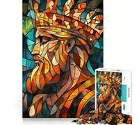 Puzzle 1000 pièces Le Roi des Vitraux pour Adultes et Adolescents, Jeu de réflexion apaisant, découpe précise, Cadeau de Noël 38x52cm