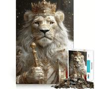 Puzzle 1000 pièces Le Roi Lion Blanc Royal pour Adultes et Adolescents, Jeu intellectuel, à Partager à la Maison, qualité et découpe Classique, Cadeau (38x26cm)