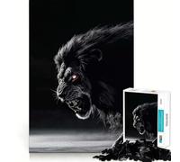 Puzzle 1000 pièces Le Roi Lion Noir Sauvage pour Adultes Jeu de réflexion Intelligent Découpe précise et Amusante Illustration (50x75cm)
