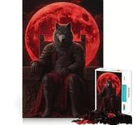 Puzzle 1000 pièces Le Roi Loup sur Son Trône Exercice Mental Amusant Pièces nettes et sans bavures Activité captivante pour des soirées tranquilles (38x26cm)