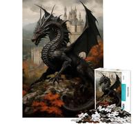 Puzzle 1000 pièces Le Royaume du Dragon Défi d'intelligence cérébrale Jouet addictif Jeu Impossible Anti-Stress Idée Cadeau (Dimensions 38x26m)