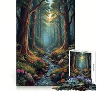 Puzzle 1000 pièces Le ruisseau de la forêt secrète pour Adultes, défi cérébral, Moment de détente, œuvre d'art à Collectionner 50x75cm