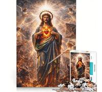 Puzzle 1000 pièces Le Sacré-Cœur décoration Murale Cadeau d'anniversaire présent Unique pour Un Anniversaire ou Noël 50x75cm