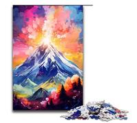 Puzzle 1000 pièces : Le Sommet d'une Montagne est entouré d'éclaboussures Beaucoup de Couleurs pour Adultes Puzzle en Bois Jeux familiaux 75 x 50 cm