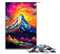 Puzzle 1000 pièces : Le Sommet d'une Montagne est entouré d'éclaboussures Beaucoup de Couleurs Puzzle pour Adultes Jeu Familial en Bois 75 x 50 cm