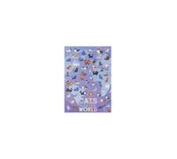 Puzzle 1000 pièces Legami Kitty illustré style cartoon whimsical 1000 pcs portrait tons lavande violet bleu pastel