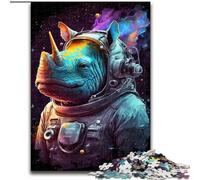 Puzzle 1000 pièces Légende du Rhinocéros en Bois, Casse-tête Haute difficulté pour Adolescents 50x75cm Un pour Noël ou Un Anniversaire