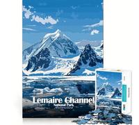 Puzzle 1000 pièces Lemaire Channel,Parc National de l'Antarctique,Découpe Impeccable,Jeu Amusant et résolveur de problèmes,Cadeau Artistique de Noël (50x75cm)