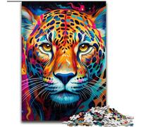 Puzzle 1000 pièces Léopard Africain en Carton, Casse-tête Stimulant pour Adolescents, Jeu interactif Familial 1000 pièces(26x38cm)