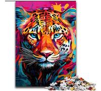 Puzzle 1000 pièces Léopard Africain pour Adultes, Jeu Familial interactif, décoration d'intérieur à Faire soi-même, Cadeau Casse-tête, Taille 38x26cm