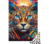Puzzle 1000 pièces Léopard Africain pour Adultes, Jeu Stimulant en Bois, 1000 pièces (75 x 50 cm)