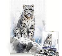 Puzzle 1000 pièces Léopard Aquarelle pour Adultes Exercice de logique Plaisir décontracté Bords Nets Idéal pour Noël (38x26cm)