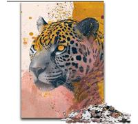 Puzzle 1000 pièces Leopard Art pour Adolescents, Jeu Stimulant et Jeu Familial, Cadeau d'anniversaire, décoration Murale (50x75cm)