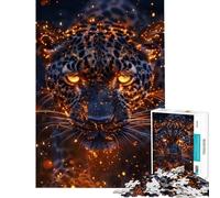 Puzzle 1000 pièces Léopard aux Reflets flamboyants Jeu Relaxant et addictif pour cultiver la Patience pour Un Anniversaire (Dimensions 38x52cm)