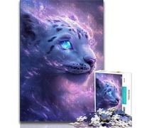 Puzzle 1000 pièces Léopard des neiges Fantastique pour Adolescents, Jeu Stimulant, idéal comme Cadeau pour Toute la Famille (50x75cm)