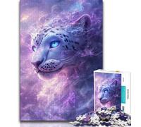 Puzzle 1000 pièces Léopard des neiges Fantastique pour Adolescents, Jouets éducatifs et Anti-Stress, idéal pour la décoration de Bureau (38x26cm)