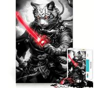 Puzzle 1000 pièces Léopard des neiges Samouraï pour Adolescents Stimule la mémoire Calme et sérénité Qualité supérieure (38x26cm)