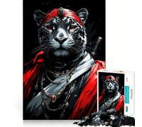 Puzzle 1000 pièces Léopard des neiges Samouraï pour Adultes Stimule la mémoire Divertissement Occasionnel Bords Nets Cadeau Classique (50x75cm)