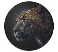 Puzzle 1000 pièces Léopard Fantaisie 1000 pièces Puzzles Ronds pour Adultes pour la décoration intérieure, l'entraînement cérébral et Les Cadeaux de Vacances 67,5 x 67,5 cm