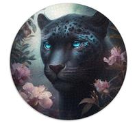 Puzzle 1000 pièces Léopard Fantastique Puzzles Ronds 1000 pièces pour Adultes pour Noël, Halloween, Pâques, Nouvel an 67,5 x 67,5 cm