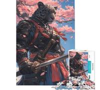 Puzzle 1000 pièces Léopard Samouraï pour Adolescents Jeu éducatif et Stimulant idée Cadeau d'anniversaire (38x52cm)