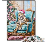 Puzzle 1000 pièces Léopard sur Le canapé, Puzzle pour Adultes, décoration Murale 1000 pièces et Jeu Familial (Taille 26x38cm)