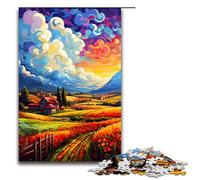 Puzzle 1000 pièces : Les fermes sont entourées d'éclaboussures De Nombreux Puzzles colorés Puzzles en Bois Jeux éducatifs Décoration d'intérieur 75 x 50 cm
